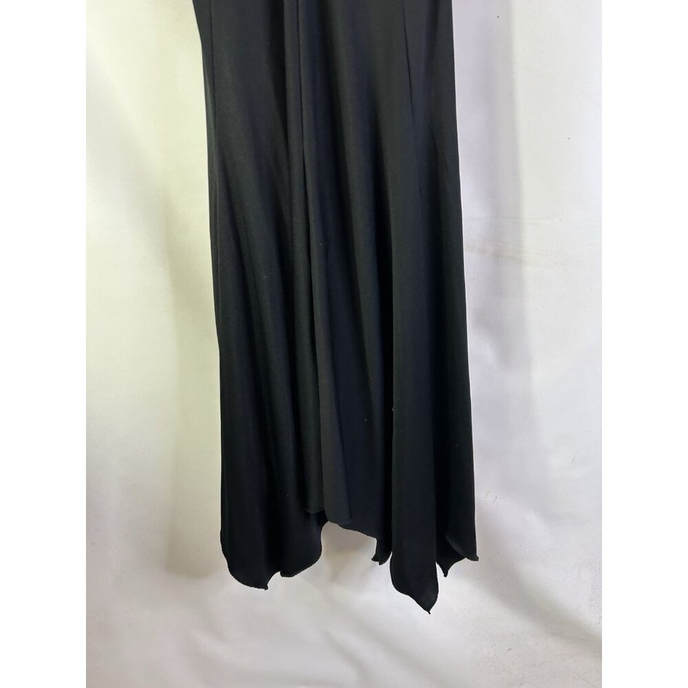 Vintage 70s Whimsigoth Vamp Bias Slip Dress Black Red USA Medium - Picture 2 of 8